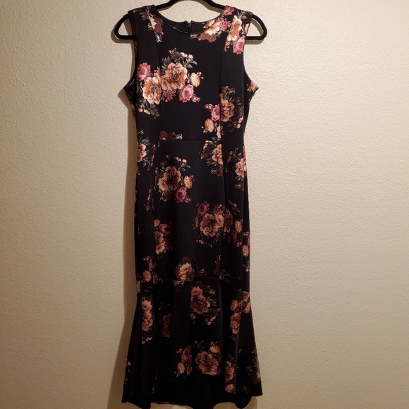 Bebe Floral Foil Scuba High Low Dress - Picture 3 of 8